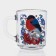 New Year's glass mug for tea "Bullfinchi in mountain ash", 200 ml