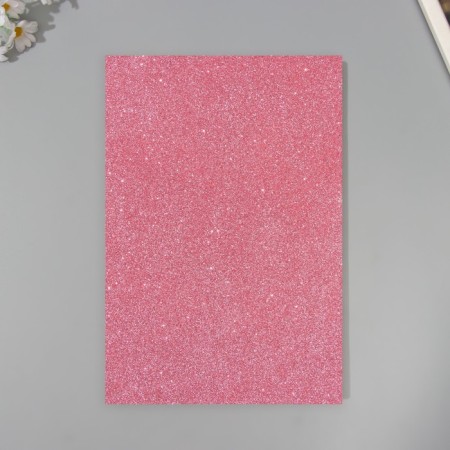 A set of glitter foamiran (5 sheets) 2 mm, 20x30 cm, pink-3