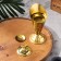 Kurilnitsa for incense powder and cones "torch", golden, 19.5x8.2 cm
