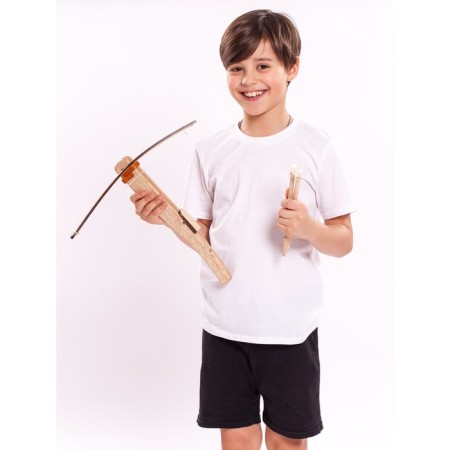 Wooden crossbow, with two arrows on suction cups-10