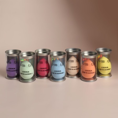 Makeup sponge in the “drop” case, 6 × 4 cm, increases when getting wet, the color of mix-11