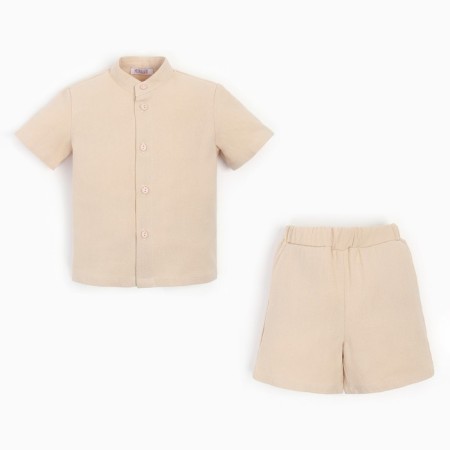 Set for a boy (shirt, shorts) minku beige color, height 92