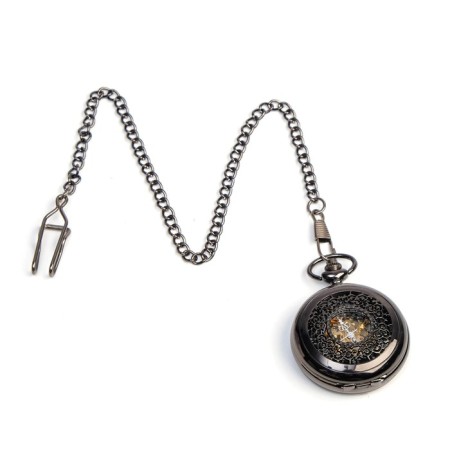 Pocket mechanical “Skeleton” clock, on a chain, d dial-4.5 cm-3