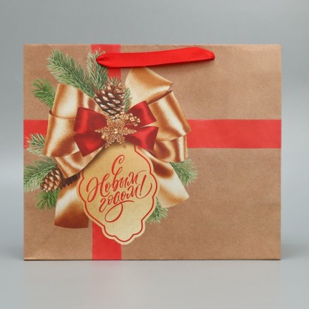 Craft horizontal “Gift for New Year”, Ml 27 x 23 x 11.5 cm, New Year-2