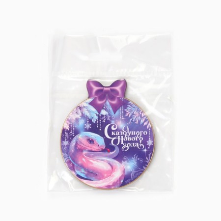 New Year's Wooden Magnet "New Year: Taurous year, snake", 6.9 x 8 cm-4