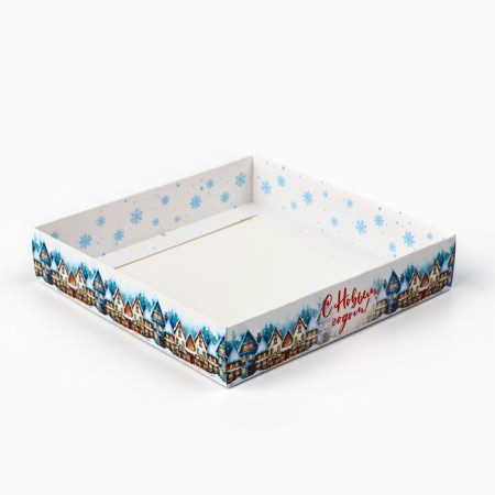 Box for confectionery "Snow City", 15 x 15 x 20 cm, New Year-3