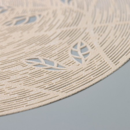 Serving napkin on the table "Leaves", d = 38 cm, beige color-2