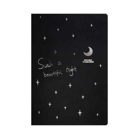 A5 sketchbook, 30 black sheets, "Star Night", density 70 gr., Mix-2