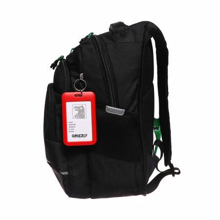 School backpack, 40 x 25 x 22 cm, Grizzly, ergonomic back, laptop department, black-3