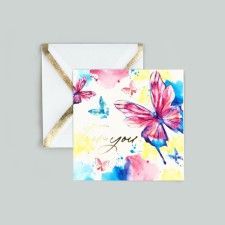 A postcard with an envelope 