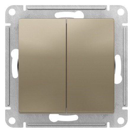 Switch Se Atlasdesign, 10 A, 2 keys, CC. 5, mechanism, champagne color