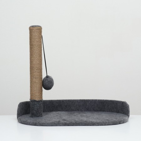A bed with a cloth "Pijon", felt, oval, 55 x 36 x 47 cm, jute, dark gray-2
