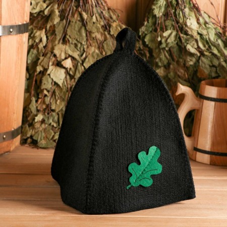Set for a bath with an applique "Oak sheet" hat, mitten, rug (in a bag)-1