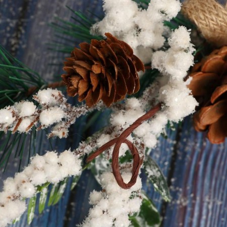 Decor "Winter charm" berries in white bumps of needles, 26 cm-1