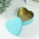 Casket Metal for a candle "Heart. Gloss" Blue 9.5x9x4.5 cm