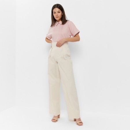 Women's cotton pants Minaku: Enjoy Milk color, size 46-3