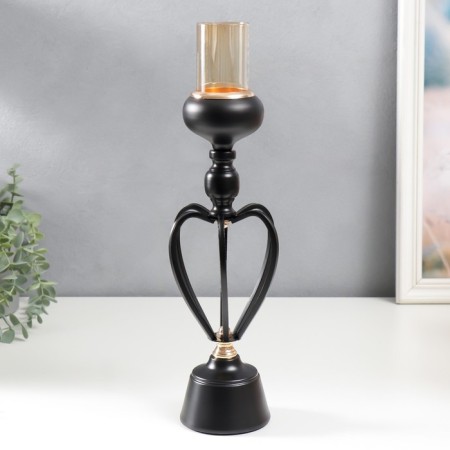 Summary Metal for 1 candle "Physalis" black 39x9x9 cm-2