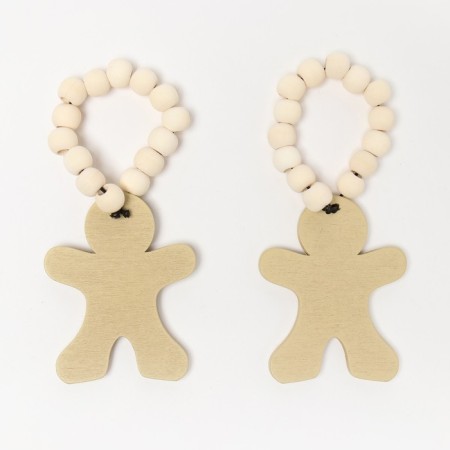A set of rings for napkins 2 pcs. "Gingerbread", col. brown, 6*7 cm, tree-3
