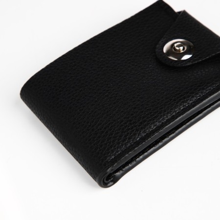 Male purse on a magnet, department for bills, cards, coins, black color-2