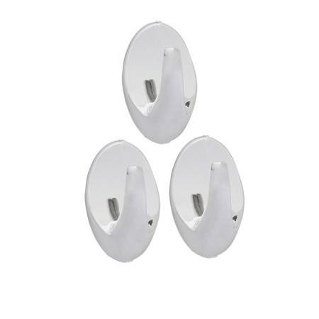 Self -adhesive hooks Axentia 3 pcs, chrome plastic oval, 3.1x5.4x2 cm-1