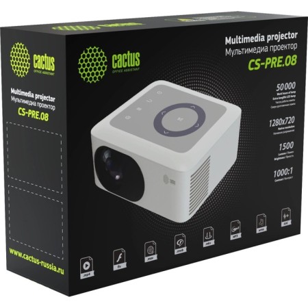 Projector CACTUS CS-pre.08wxga LCD 1500LM LS 150LM ANSI (1280x720) 1000: 1 lamp resource: 30 107627-7