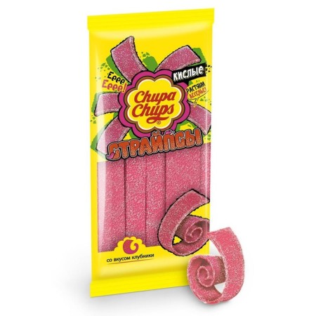 Chewing marmalade Chupa Chups "Strips" with a taste of strawberries, 120 g