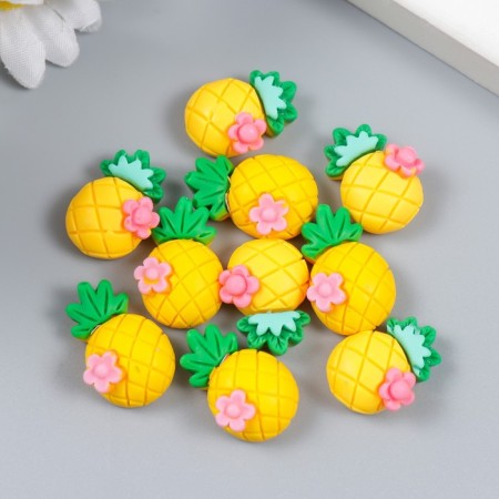 Decor for creativity Plastic "Pineapple with Flower" 2x1.5 cm