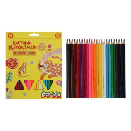 Pencils of 24 flowers "premium", thickened