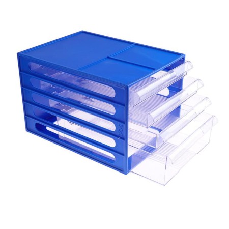 4-sectic "Istanm" file, blue case, transparent trays-1