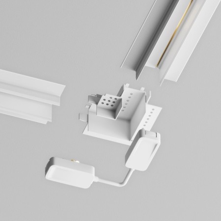 Corner Connector for the built-in track system Technical TRA084CL-12W, 7.8x7.8x3.45 cm, white color-3