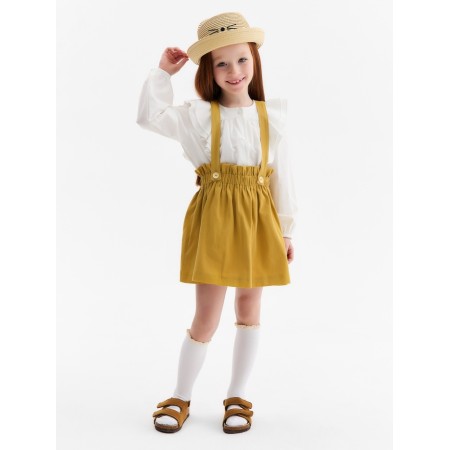 Skirt for a girl on straps, minku, orange color, height 116 cm-3
