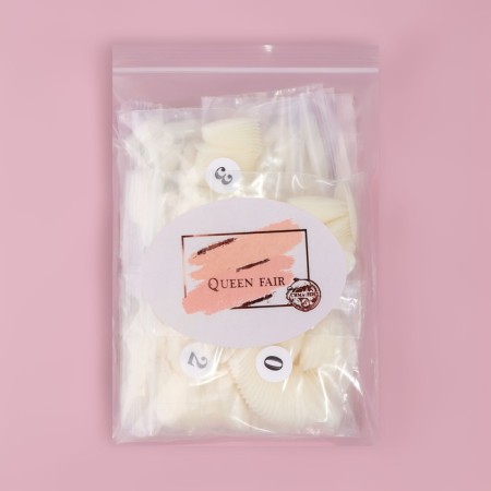 Tips for nail extension, 500 pcs, oval shape, in a bag, 10 sizes, milk color-5