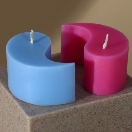 Interior candle "Yin-yang", pink-1
