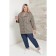 Female jacket, size 66, brown color
