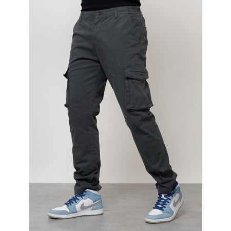 Cargo jeans men, size 54, dark gray color-2