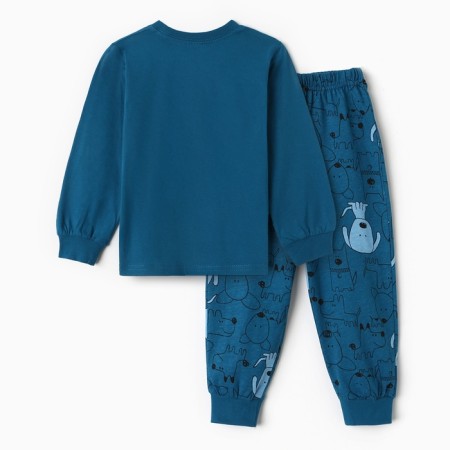 Pajamas for a boy, jeans color, height 110 cm-8