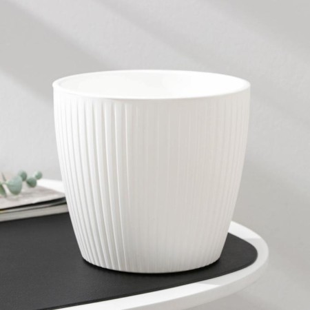 Kashpo with the Avy drainage system, 3 l, d = 18, white color-6