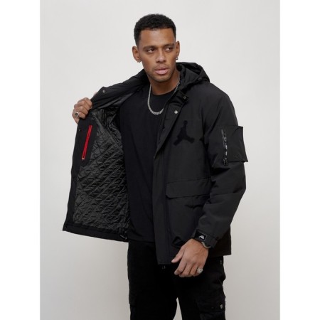 Sports male jacket, size 48, black color-7
