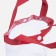 Cosmetic bag on the button, the color is red/transparent