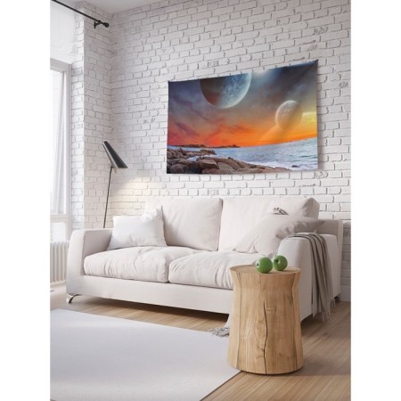 Decorative panel with photo printing "Space anomalies by the river", horizontal, size 150x200 cm
