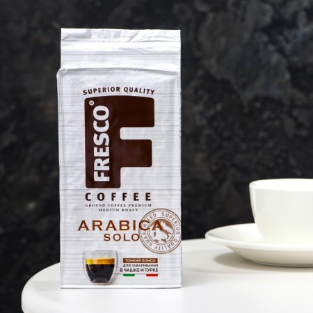 Fresco Arabica Solo coffee for a cup and Turks, ground, vacuum packaging, 250 g-1