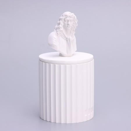 Candle in concrete Aromatic "Moliere", honey and orange, 13x7 cm, soy wax, 160 g-2