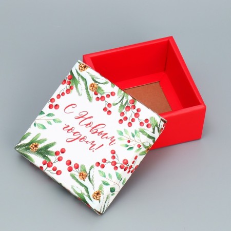 Folding box "New Year's branches", 12 x 12 x 6.5 cm, New Year-3