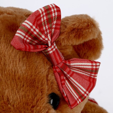 Soft toy "Bear" in a checkered dress, 39 cm-3