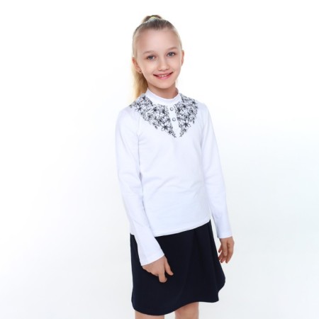 School blouse for a girl, white color, height 122 cm-3