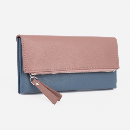 Women's wallet on magnets, blue/pink color