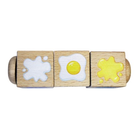 Wooden cubes "make colors", on the axis, 3 cubes-2