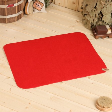 Set for a bath: a hat and rug "degrees" red-1