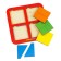 Squares, fractions, 4 pcs., 8 elements, mix, mix