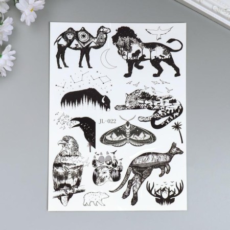 Tattoo on the body Black "Wild Beasts" 21x15 cm